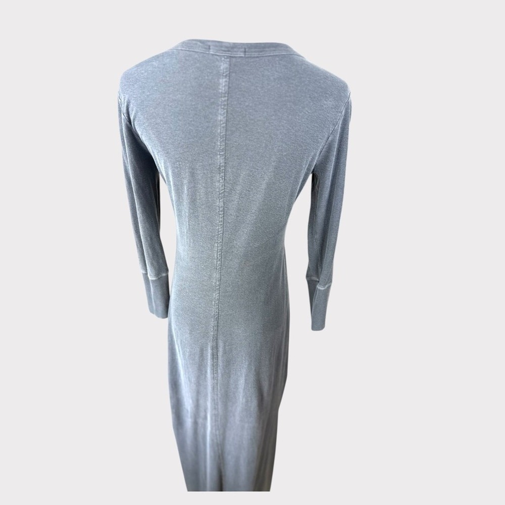 James Perse size 2 = Small the Rib arsenic Long Sleeve scoop neck maxi Dress - Picture 7 of 8